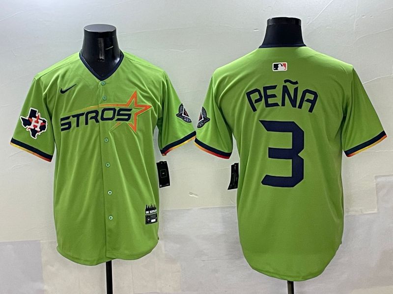 Men Houston Astros #3 Pena Green three generations Joint Name 2025 Nike MLB Jersey style 9->houston astros->MLB Jersey